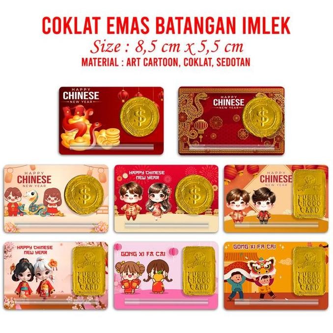 ;&;&;&;&] Amplop Imlek Sedotan Coklat Emas Batangan Angpao Imlek Souvenir Kristiani Gereja Tahun Bar
