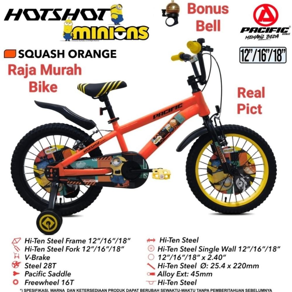 Sepeda Anak Laki Laki BMX Pacific Hotshot Minions 18 Inch Sepeda Anak BMX Pacific Minions 18 Inch