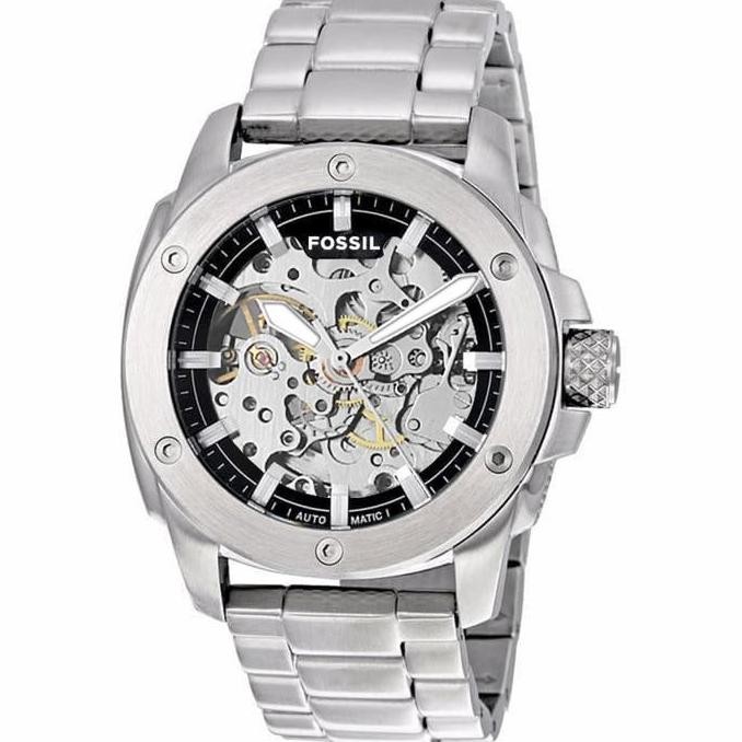 Jam Tangan Pria Fossil Otomatis Transparan Fossil Skeleton