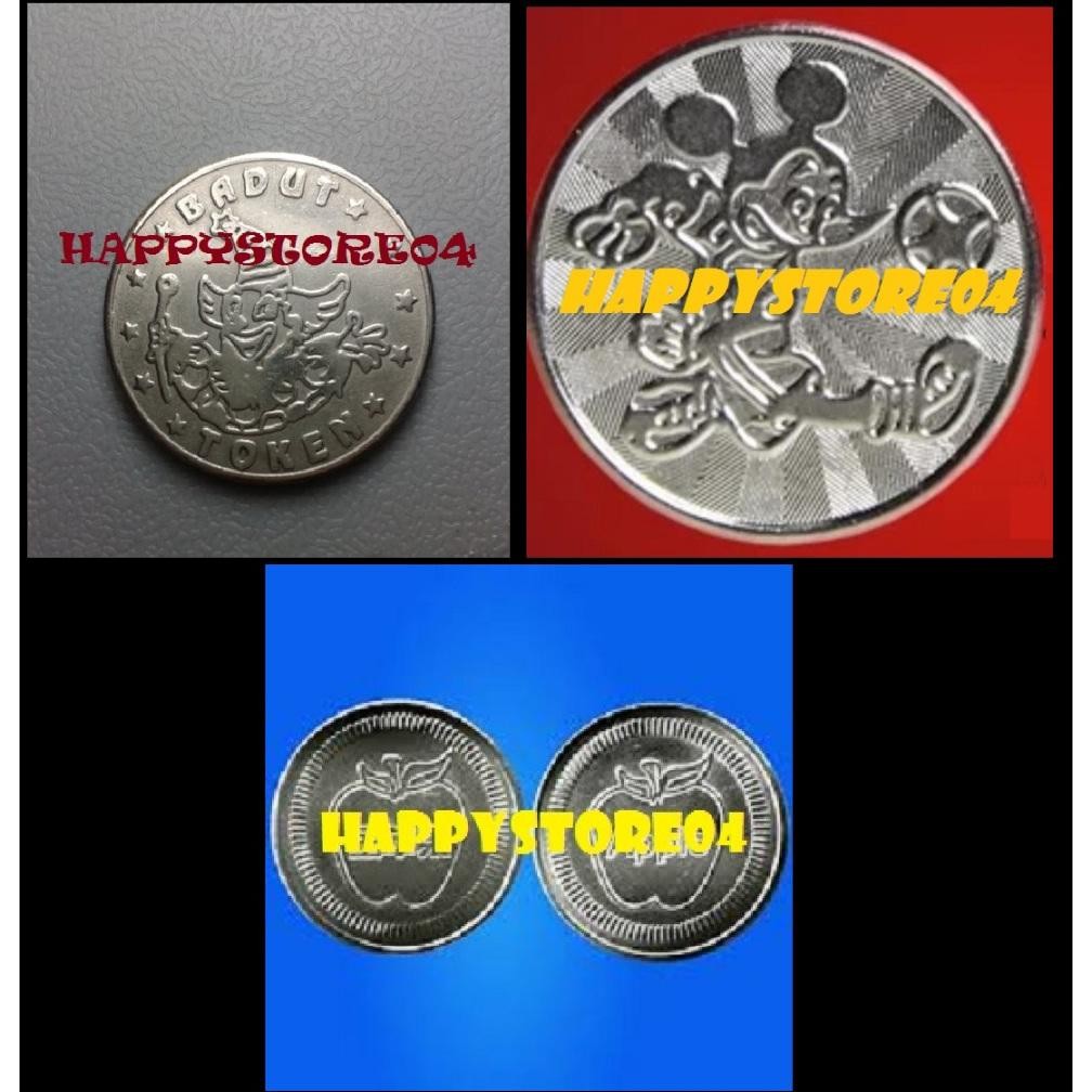 Koin Badut Koin Apple Koin Mickey Permainan Arcade 100pcs