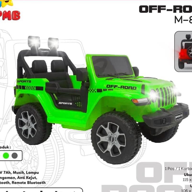PMB MOBILAN AKI M8288 / MAINAN KENDARAAN ANAK JEEP OFF RIDE CAS CHARGER
