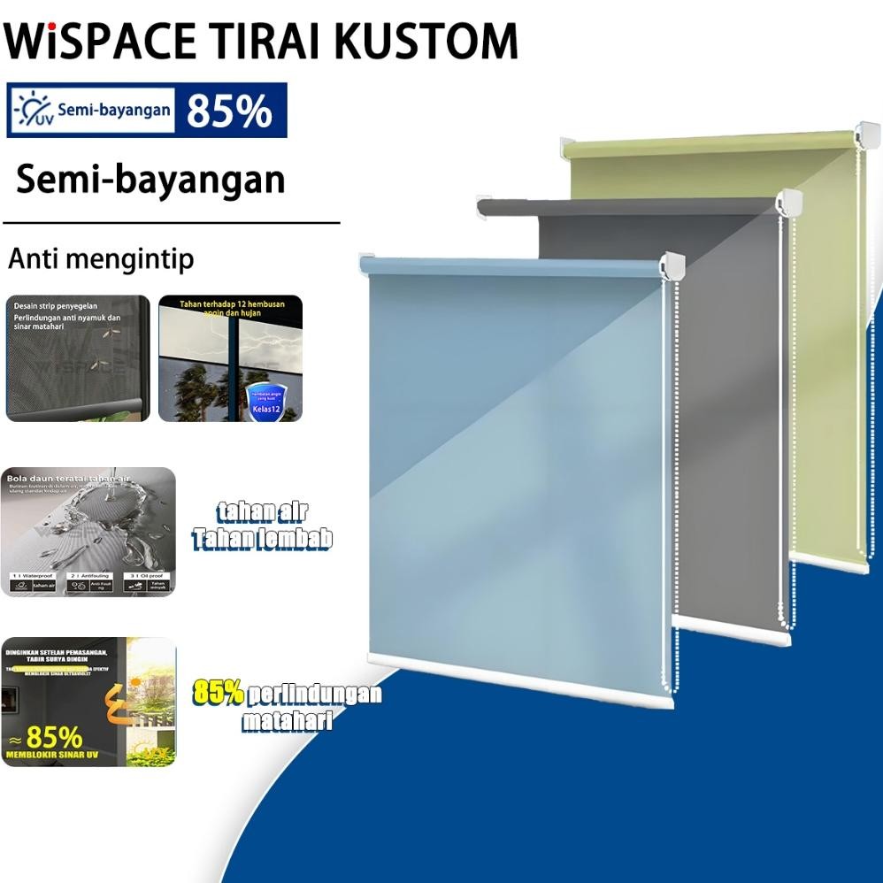 Roller Blind Jendela Roller Blind Blackout 85% Tirai Jendela Tirai Jendela Non Headrail Jendela Tira