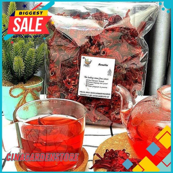 

RAMUAN ALAMI BUNGA ROSELLA MERAH 100 GRAM - TEH ROSELLA MERAH KERING BEST SELLER