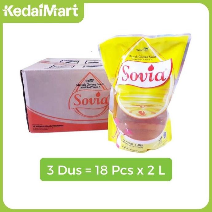 Grosir Minyak Goreng Sovia 2 L Dus Isi 6 X 3