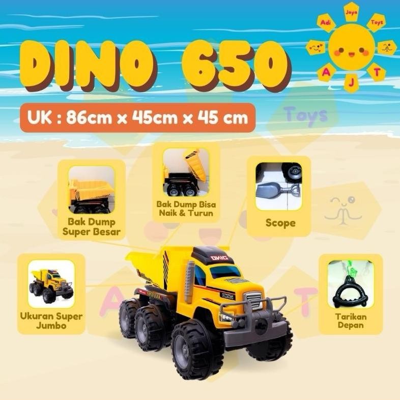 (BISA COD) TERMURAH  Truk pasir Jumbo SHP DINO-650 mainan anak truck pasir - mobil dorong truck - tr