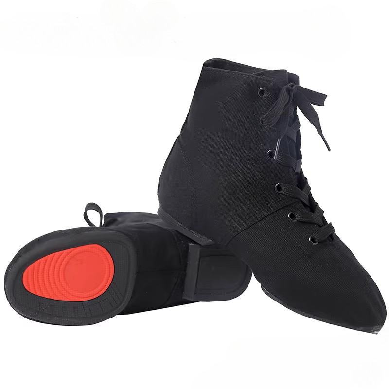 Outdoor Rubber Sole Canvas Adult High Top Jazz Boots Soft Sole Dance Shoes New Practice Shoes Women 
