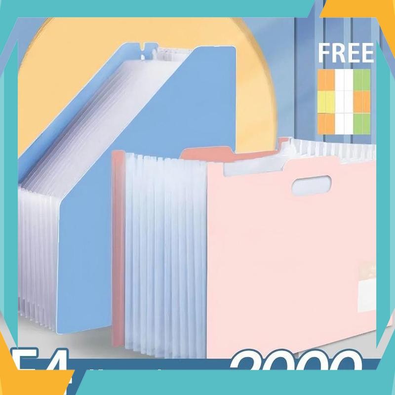 Diskon Standing file A4 F4 Folder multi-lapisan File folder document bag-Free Stickers XYX-91
