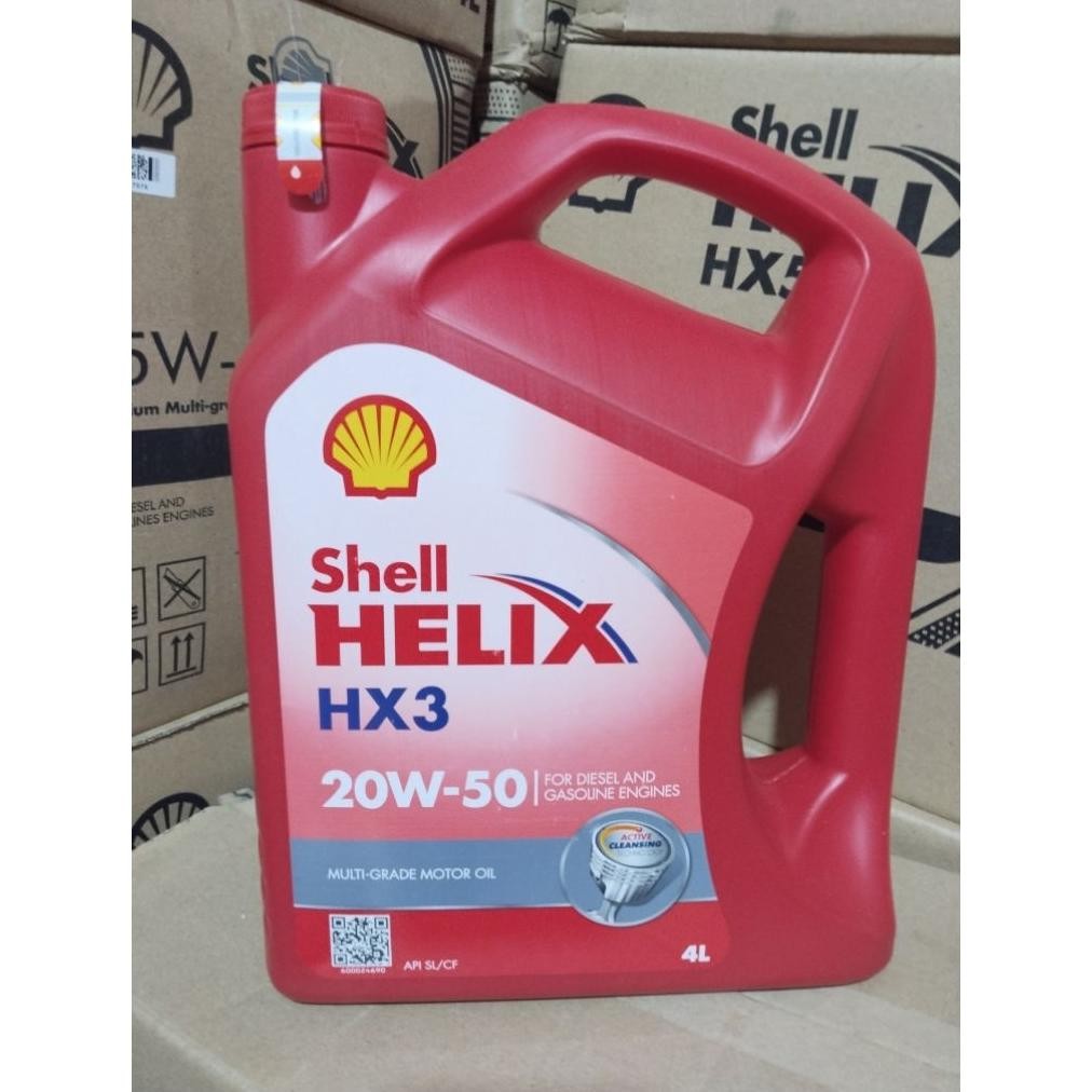OLI SHELL HELIX HX3 4LITER PELUMAS OLI MESIN MOBIL BENSIN AVANZA XENIA GRAND MAX CAYLA SIGRA