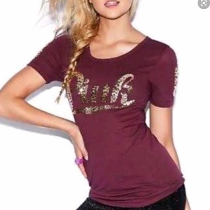 VICTORIA SECRET PINK T SHIRT KAOS VICTORIA'S VS BRA WANITA BLOUSE h&m