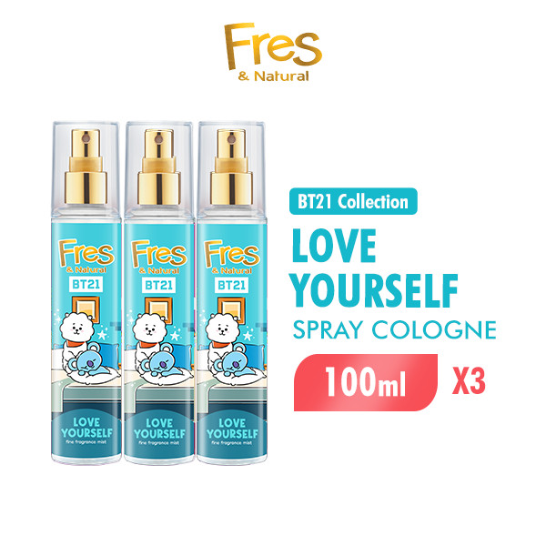 Fres & Natural Spray Cologne BT21 Love Yourself Botol 100ml x3