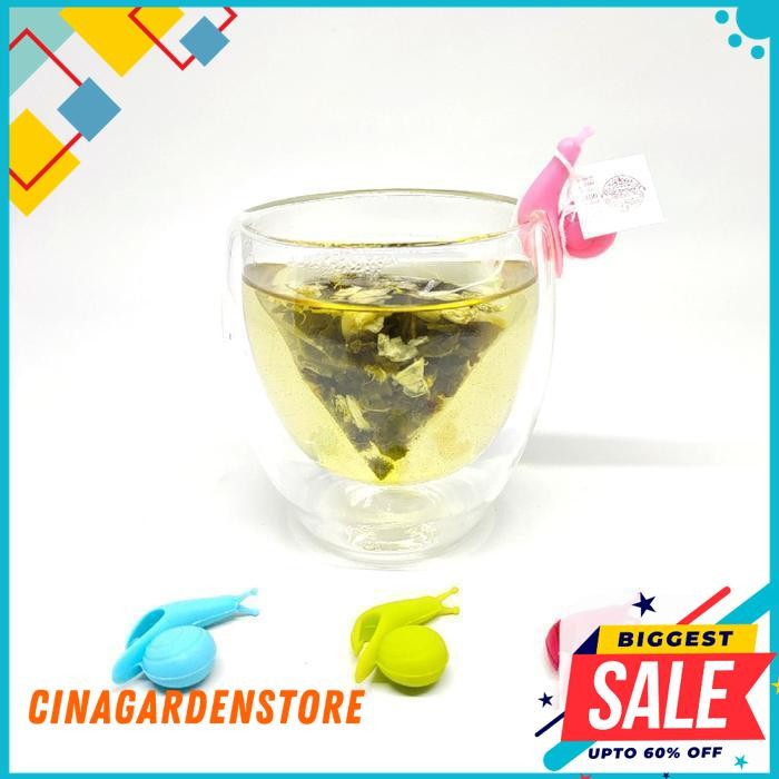 SILICONE TEA BAG HOLDER FOR CUP MODEL SNAIL / SIPUT BERKUALITAS