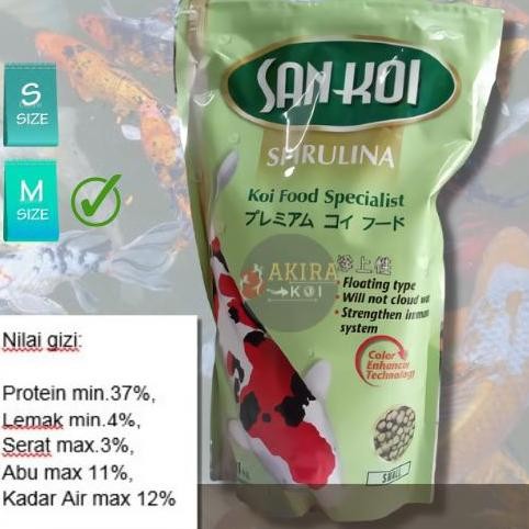 Pakan SAN KOI SPIRULINA untuk memperbaiki Warna Koi (medium)