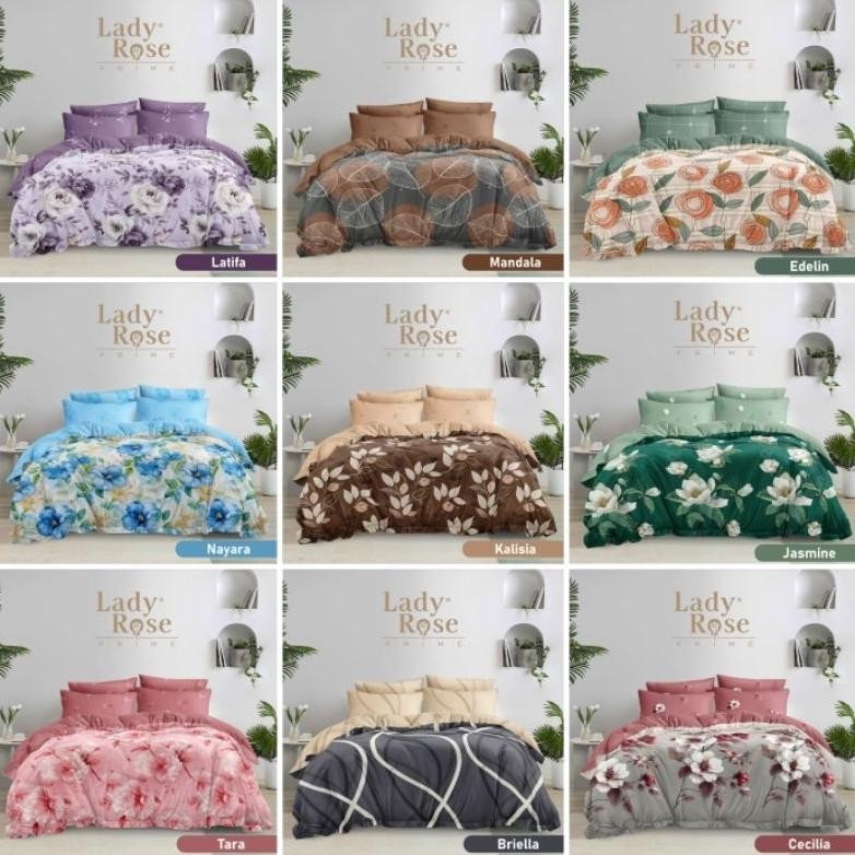 Bedcover Lady Rose Uk 160x200 Set / Bed cover Lady Rose 160x200 Motip Terbaru