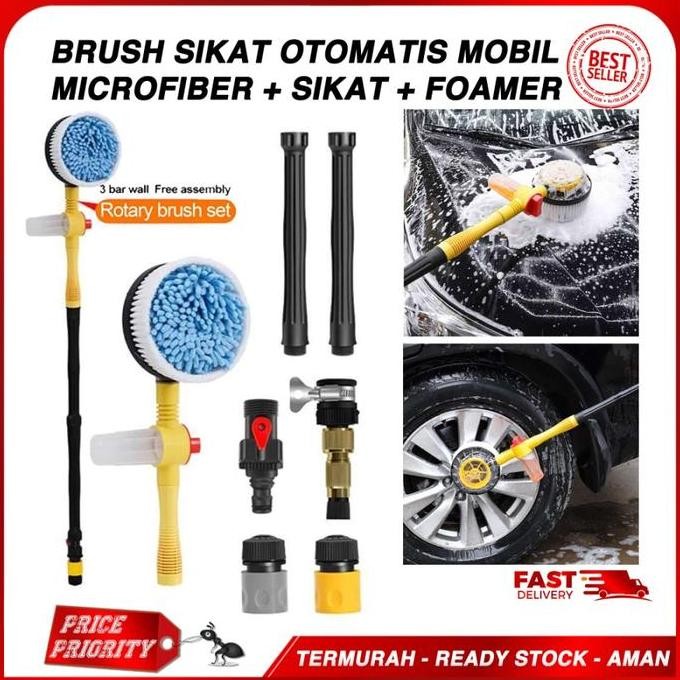 Sikat Microfiber Cuci Mobil Otomatis Mikrofiber Shampo Mobil Gagang