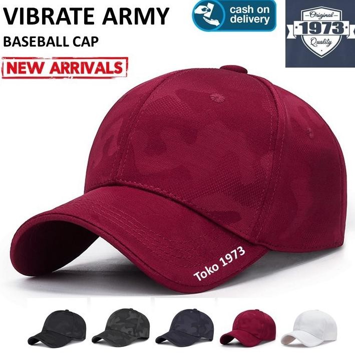 Baseball cap : VIBRATE ARMY - Topi Baseball Topi Sport Topi Snapback Topi pria