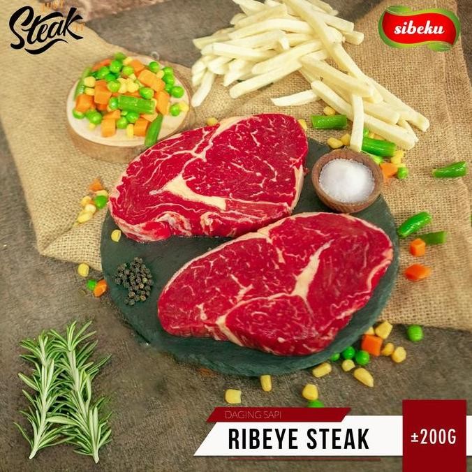 Daging Sapi Ribeye Steak Halal 200 Gram Frozen Food Steak Daging