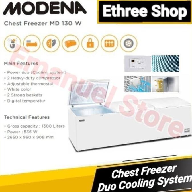 Modena Chest Freezer Md-130W/Duo Power/Freeze & Cooling/3 Doors