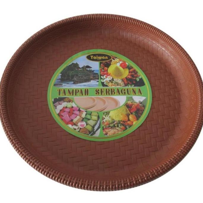Tampah Plastik Rotan (L) / Nyiru Plastik / Nampan Bulat
