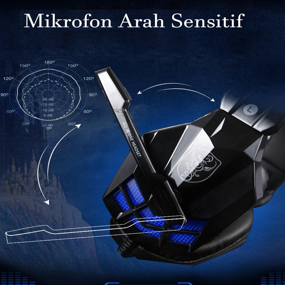 Diskon Headset Headphone Gaming Murah Kabel Plus Mic Dan Audio Splitter / Headset Game Sy850 Extra B