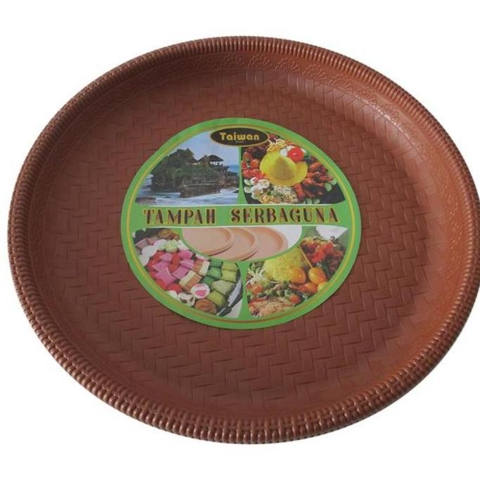 Tampah Plastik Rotan (M) / Nyiru Plastik / Nampan Bulat