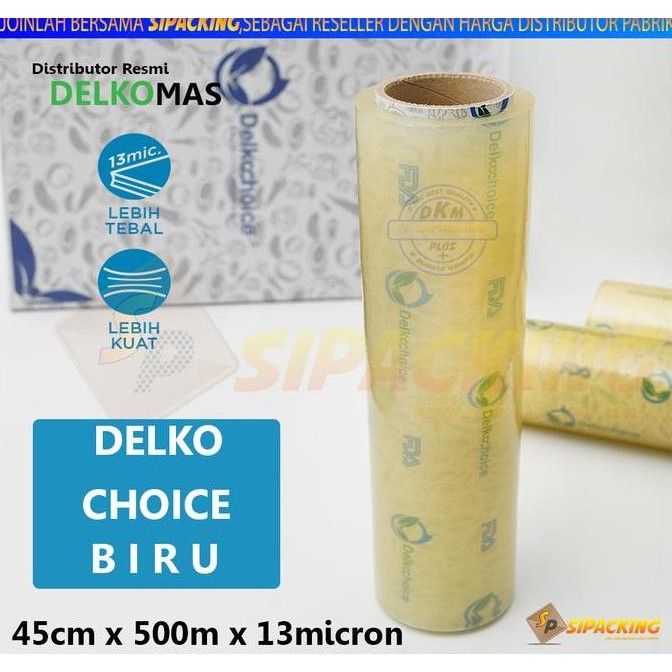 Wrapping Delkochoice Biru Plastik Pembungkus Makanan 45X500
