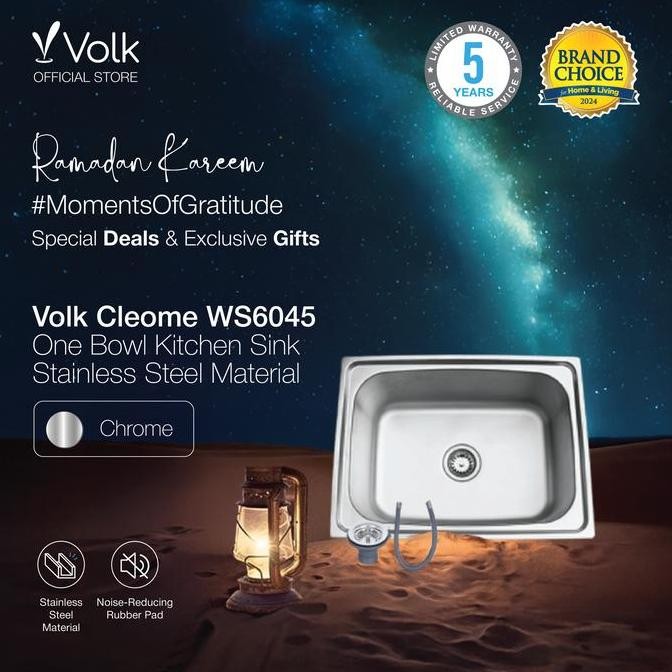Volk Cleome Bak Cuci Piring - Satu Lubang (Ws6045)