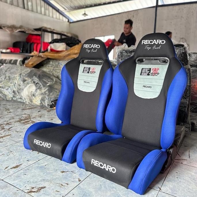 Jok mobil racing recaro topfuel biru hitam/jok mobil balap universal