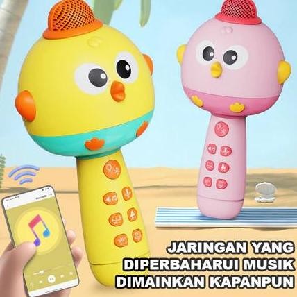 Mainan Mikrofon Anak Mikrofon Bluetooth Wireless Dengan Speaker, Mainan Karaoke Anak Perempuan Bayi/