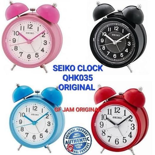 Jam Meja Clock Beker Weker Seiko Qhk035 Qhk 035 Kring Ring Original