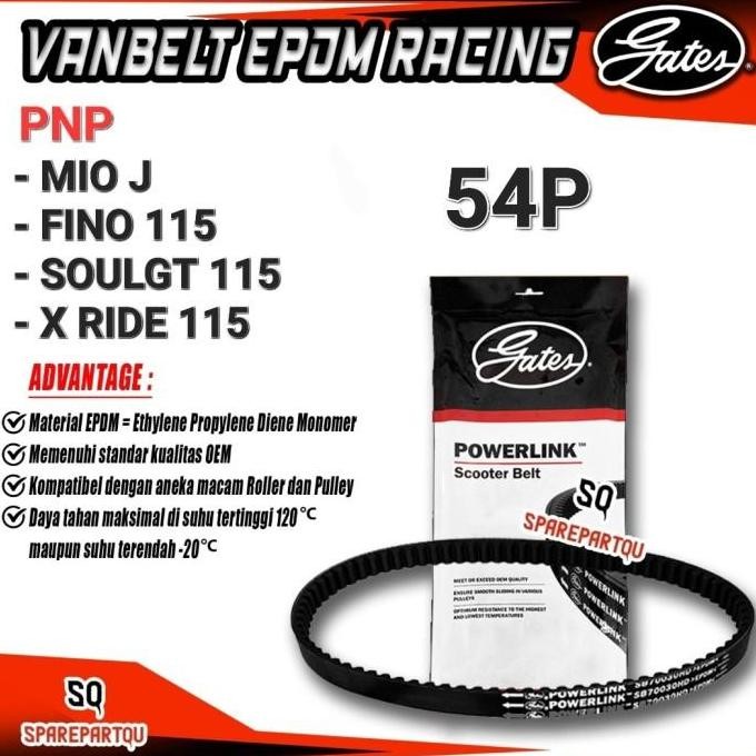 Terbaik Vanbelt Gates Mio J Mio Gt 115 Fino Fi 115 Soul Gt 115 Xride 115 Epdm Vbelt V-Belt 54P 100% 
