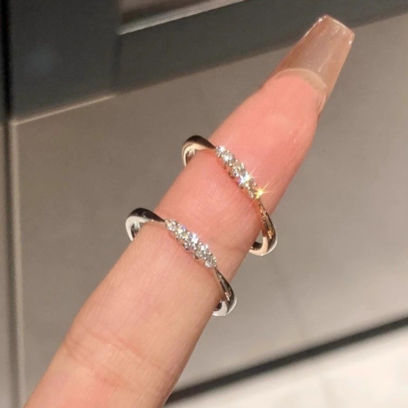 Aksesori Memori Ratu COD   Gaya Korea Minimalis Flash Diamond Ring Ring Untuk Wanita Dengan Perasaan