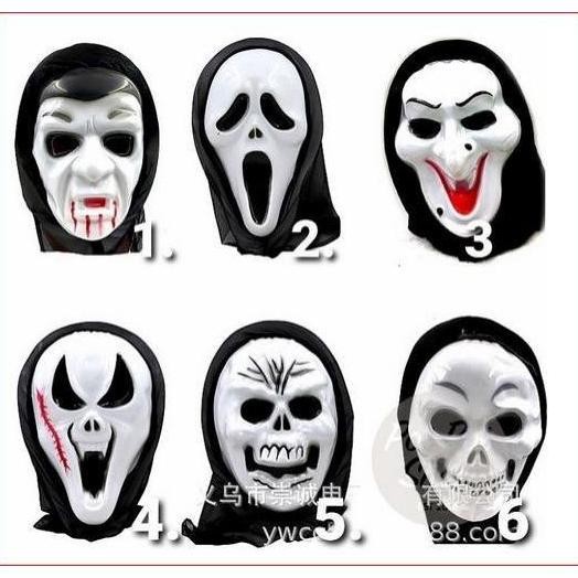 Topeng Wajah Hantu Topeng Halloween Tengkorak Topeng Hantu Seram Cosplay Nenek Sihir Topeng Acara Pe