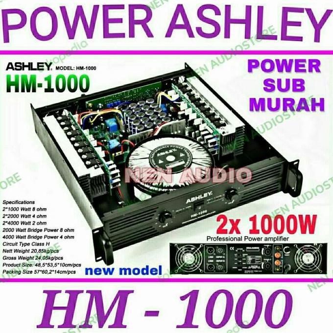 power ashley HM1000 original HM 1000 amplifier clas H 1000W power sub
