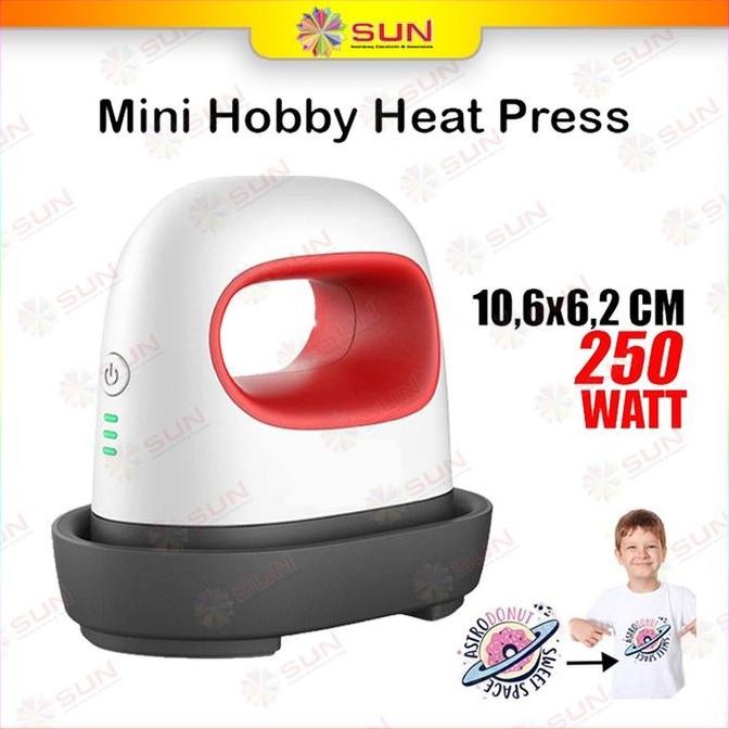 PROMO DISKON - Mesin Press Sablon Kaos, Logo, Topi Mini Hobby Heat Press (Sablon Press Logo, Kaos, L