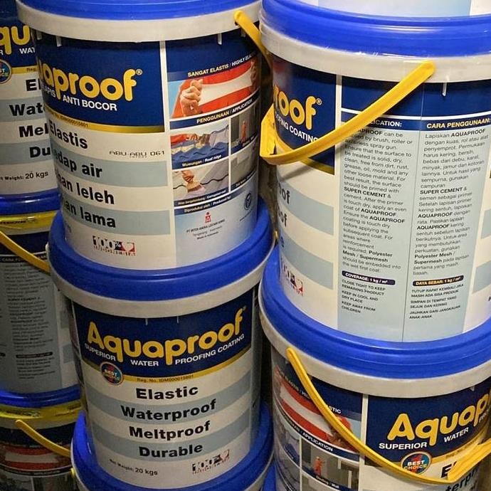 TERLARIS - Aquaproof Pail 20kg Aquaproof 20kg Elastex 20kg Waterproof 20 kg Abu Hitam Putih Warna Aq