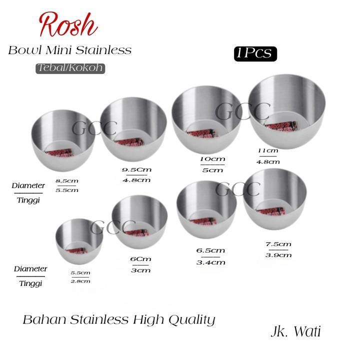 LSS Mangko Mini Stainless Steel Rosh Bahan Tebal Bowl Jk Wati