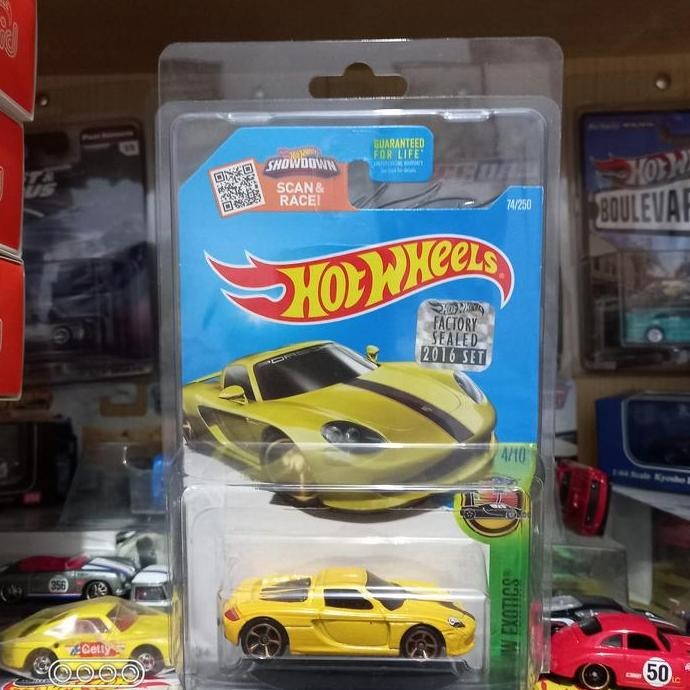 Hotwheels Porsche Carrera GT Kuning HW Exotics Us Card Factory Sealed