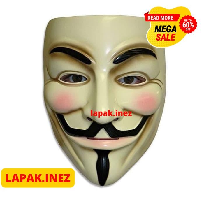 VENDETTA MASK TOPENG VENDETA HALLOWEEN ANONYMOUS TOPENG SERAM PLASTIK  BY INE'Z COLLECTION