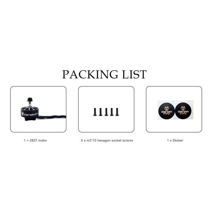 Darwinfpv 2807 1350Kv 6S 5Mm Brushless Motor For Fpv Drone