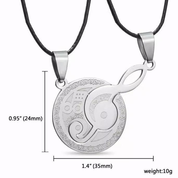 NEW - Kalung MELODI Couple Nada Cinta Hati Titanium Antikarat impor korea