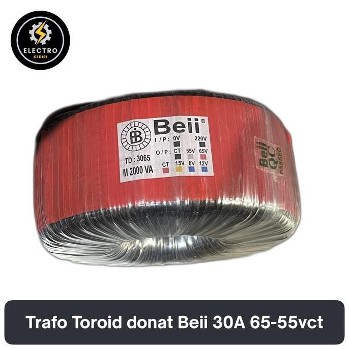 ><><><] Trafo Toroid 30a tembaga 55 65v ct BEII | trafo donat Beii 30 A 65-55vct