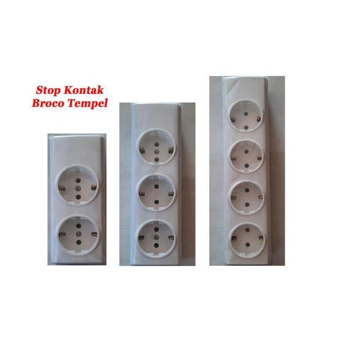 populer] Stop Kontak Arde Broco 2,3,4 Lubang Terminal / Colokan Listrik Tempel