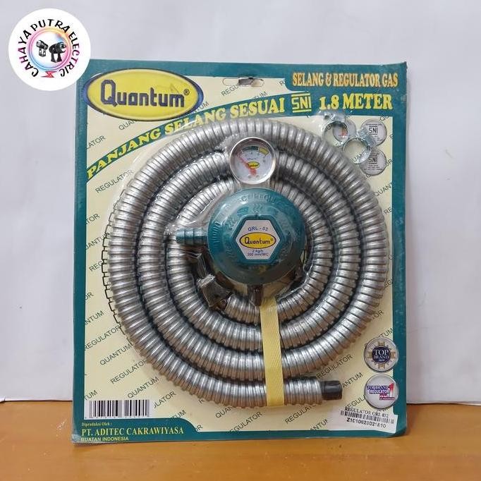 Terbaik Selang Gas 1,8M + Regulator Quantum 100% Ori