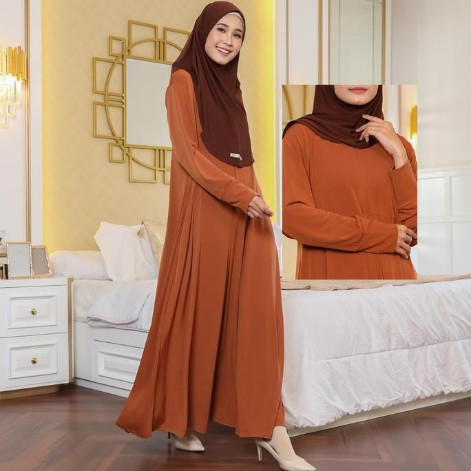 Jv Hasanah Delisha Jersey Dress - Gamis Jersey Polos Busui Untuk Sehari - Hari Simpel