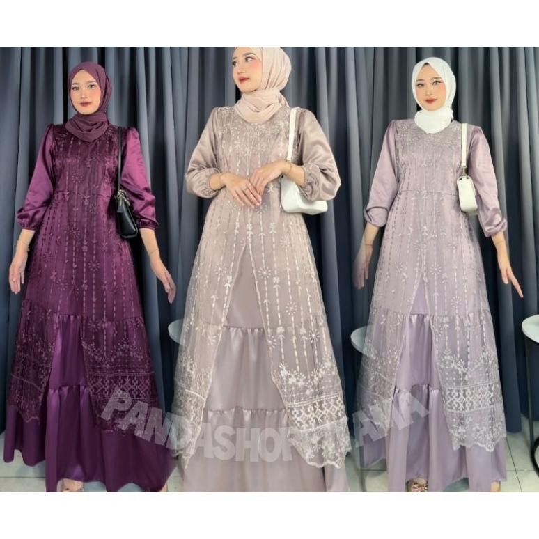 Maxi Alivia Gamis Kondangan Gamis Remaja Gamis Pesta Kekinian Gamis Brukat Mewah Gamis Seragaman Bri