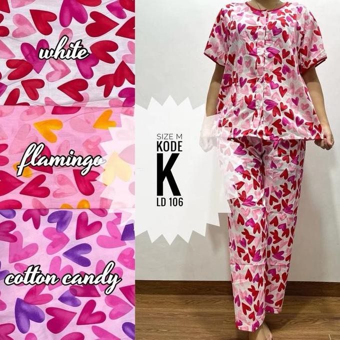 Piyama Pajamas Katun Jepang Sabata Cp Busui Bumil Size M