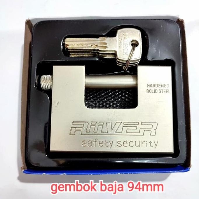 Terbaik Gembok Baja Kotak/ Gembok Gudang/ Gembok Ruko / Gembok Pagar 94Mm 100% Ori