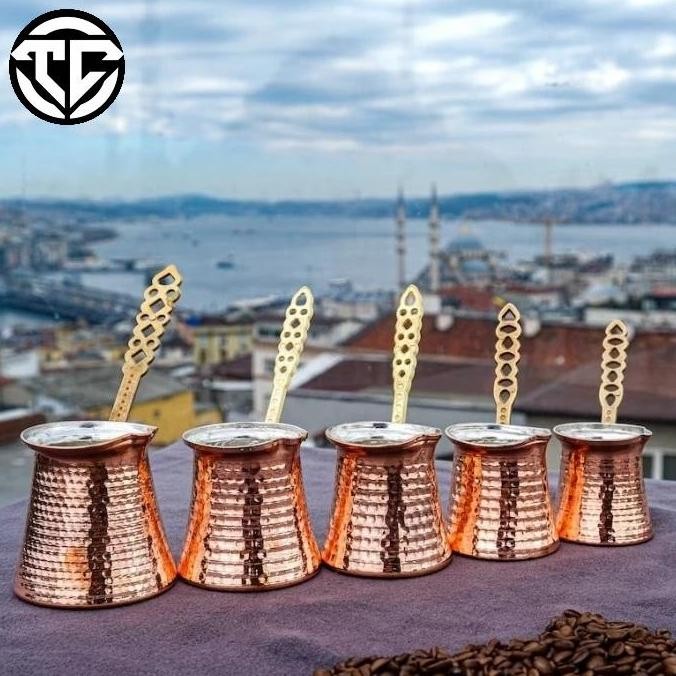 Turkish Coffee Pot / Ibrik /Cezve , Alat Masak Kopi Turki ,  Tembaga Asli Turki , 100 Sd 300 Ml  , H