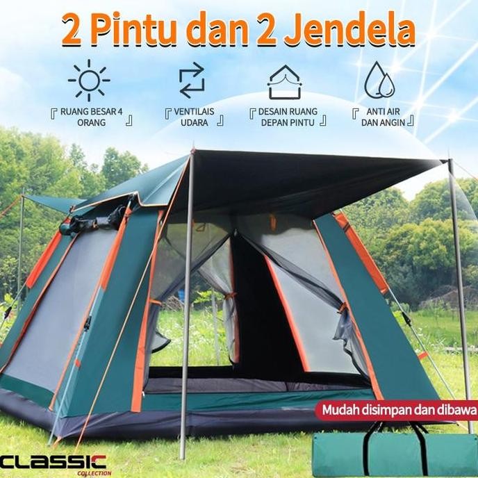 Tenda Camping Kapasitas 4-6 Orang Tenda Gunung Tenda Otomatis