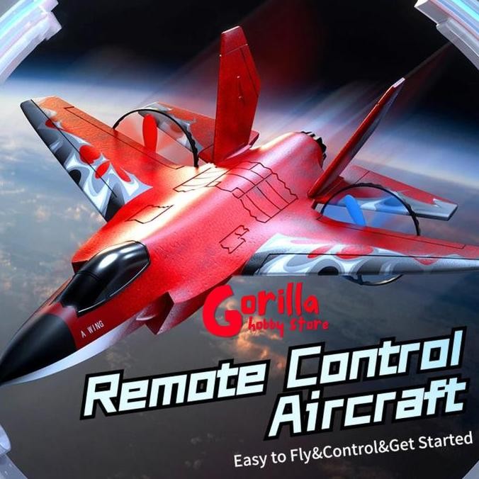 PROMO - pesawat rc plane HW39 F35 fighter fixed wing glider EPP foam RTF